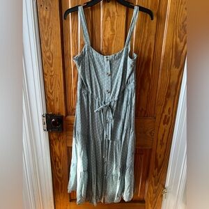 Sleeveless Blue Polka Dot Dress